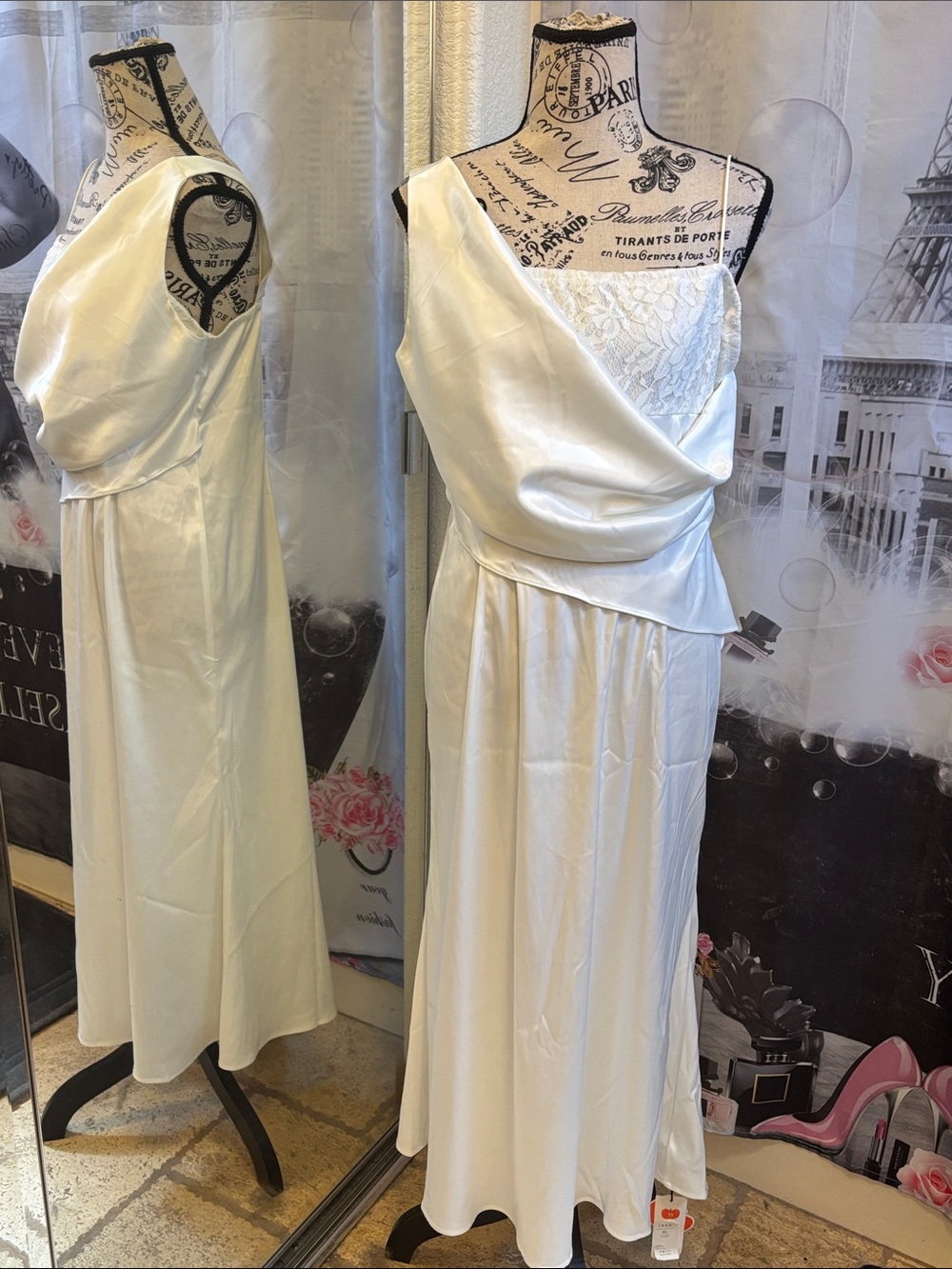 NWT Cider One Shoulder White Goddess Dress